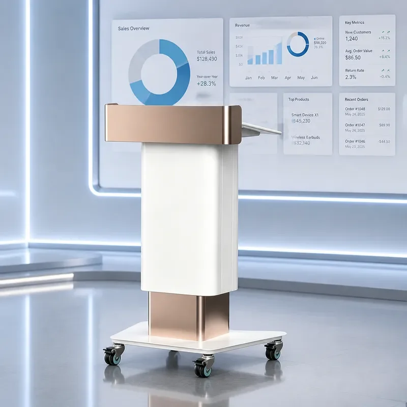 for Electric Lifting Podium Movable Presiding Desk Modern Hotel Meeting Room Speaking Desk Business Welcome Podium