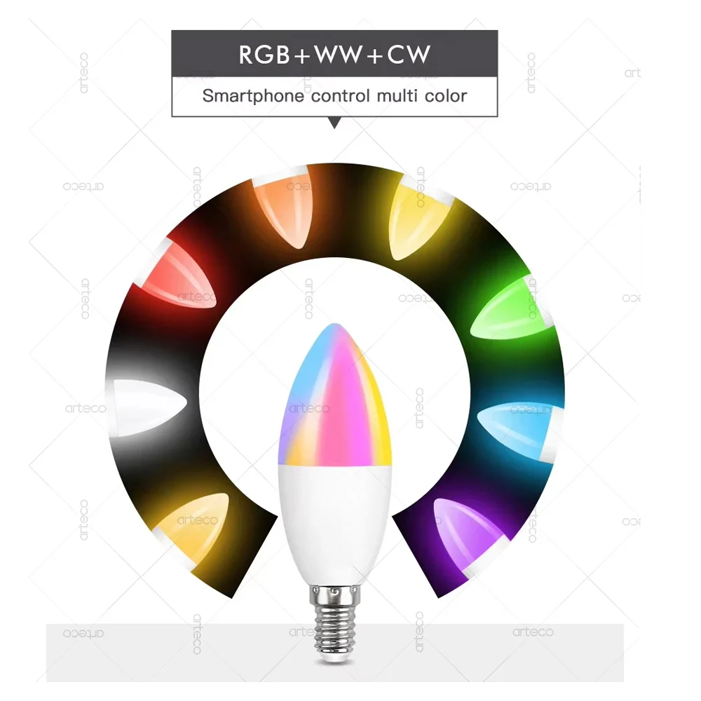 Tuya E14 Zigbee Smart Led Light Bulbs 5W RGB+CW+WW E14 Candle Led Lamp Works With Smart Life /Alexa Amazon /Google Assistant
