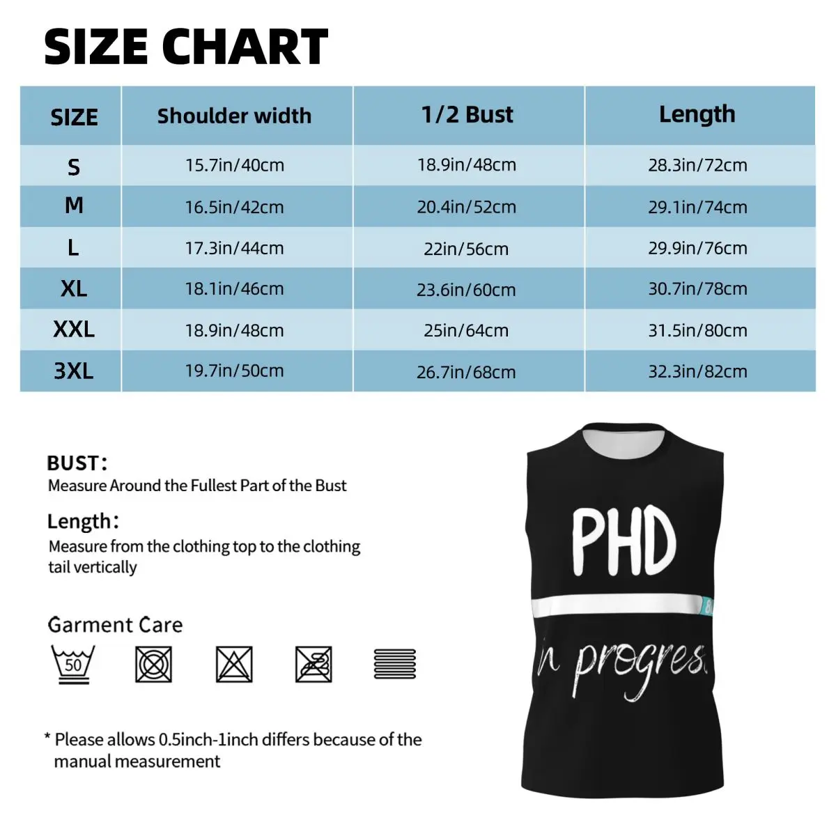 Phd In Progress Men Printed Sleeveless T-shirt Casual Hip Hop Street Style Beach Holiday Tank Tops