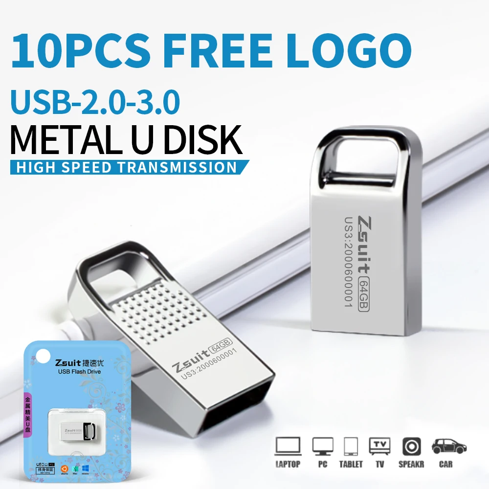 

10PCS/lot Mini USB Flash Drive 32GB PenDrive Tiny Pen Drive 64g 128gb U Stick U Disk Memory Stick Usb Small Storage Devices 16GB