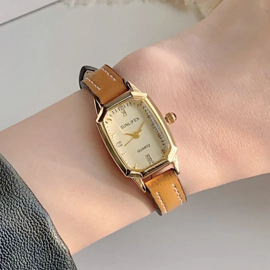 Sunlifex Casual Watches Square Leather Strap Fashionable Clock Quartz Wristwatch for Women Ladies Watch Gift relojes de mujer