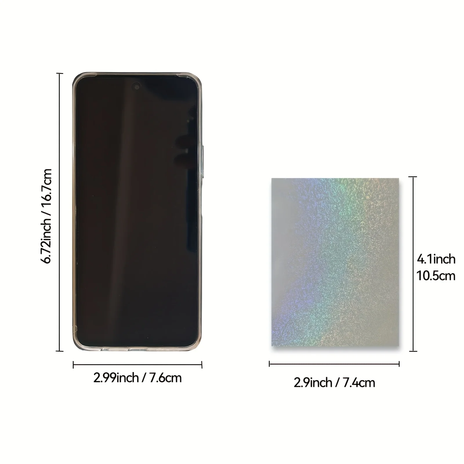 50 Sheets 4.1x2.9 Inches Self Adhesive Sand  Sparkle Little Dot Transparent Holographic Vinyl Overlay Sheets Laminate Stickers