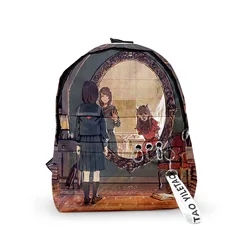 Trendy Youthful Anime Lonely Castle in the Mirror School Bags Notebook Backpacks 3D Print Oxford Key Chain Small Travel Bags