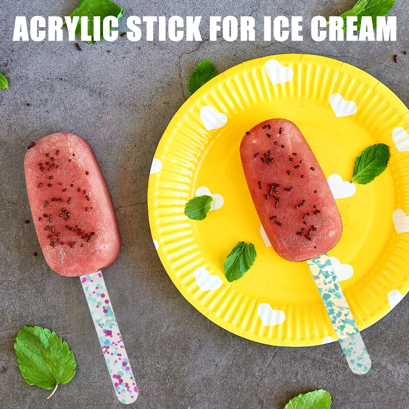 

20 шт. палочки для мороженого, цветные акриловые палочки для мороженого, гладкие инструменты для рукоделия, многоразовые принадлежности для рукоделия BPA