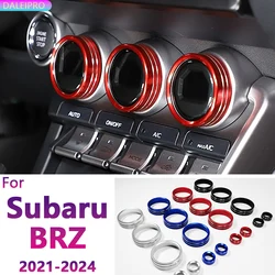 For Subaru BRZ GR86 2021 2022 2023 2024 Car Air Condition Switch Knob Cover Sound Knob Cover Aluminum Alloy Audio Knob Trim Ring