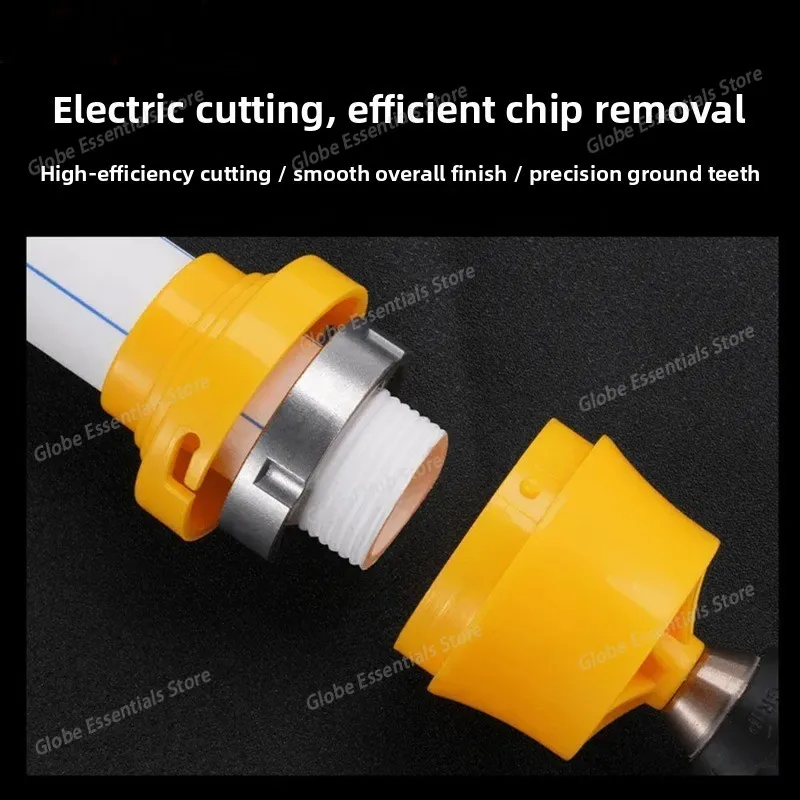 PVC Pipe Threader Kit with 1/2In 3/4 in 1 Inch Dies Plumbing Threading Machine Tool Electric Drill Modified Threading Device