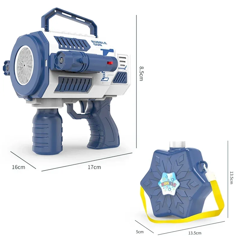 Diversão ao ar livre brinquedos esportivos automa máquina de bolhas para crianças luminescência bolha arma lançador de foguetes crianças sabão bolha fabricante verão