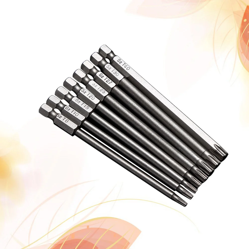 8 قطعة مجموعة بت المغناطيسي S2 الصلب عرافة رئيس-T40 4 بوصة طول الأمن مفك بت للأدوات اليدوية الحفر الكهربائية #5