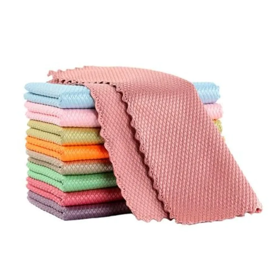 

RPJFCPCS Weiliya 10pcs Cleaning Fish Scale Cloth Microfiber Nanoscale Cleaning Lint FreeEasy, No Trace High Absorption Polishin