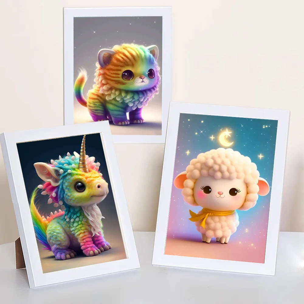 5D Mythology Cartoon Animals Cute Unicorn Dragon Snake Sheep 12 Zodiac DIY Hand Diamond Painting Embroidery Kid Home Decor Gifts