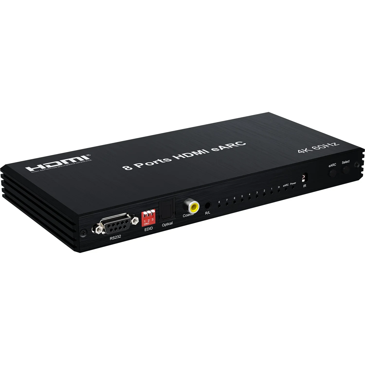 4K 60Hz 8 Port HDMI EARC Audio Extractor 1 in 8 Out EARC Audio Return Splitter / 8 in 1 Out 8x1 HDMI Switcher Video Converter