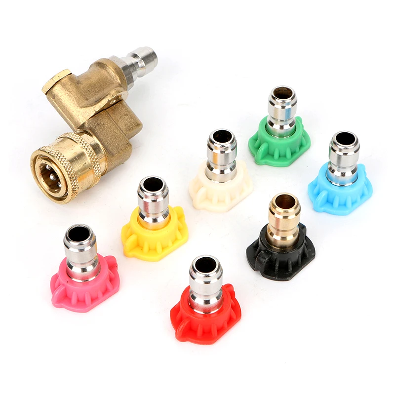 

1 Set Stainless Steel G1/4 Quick-Connect Nozzle Tool Pressure Washer Spray Nozzle Multiple Degrees Car Wash Rinse Accessories