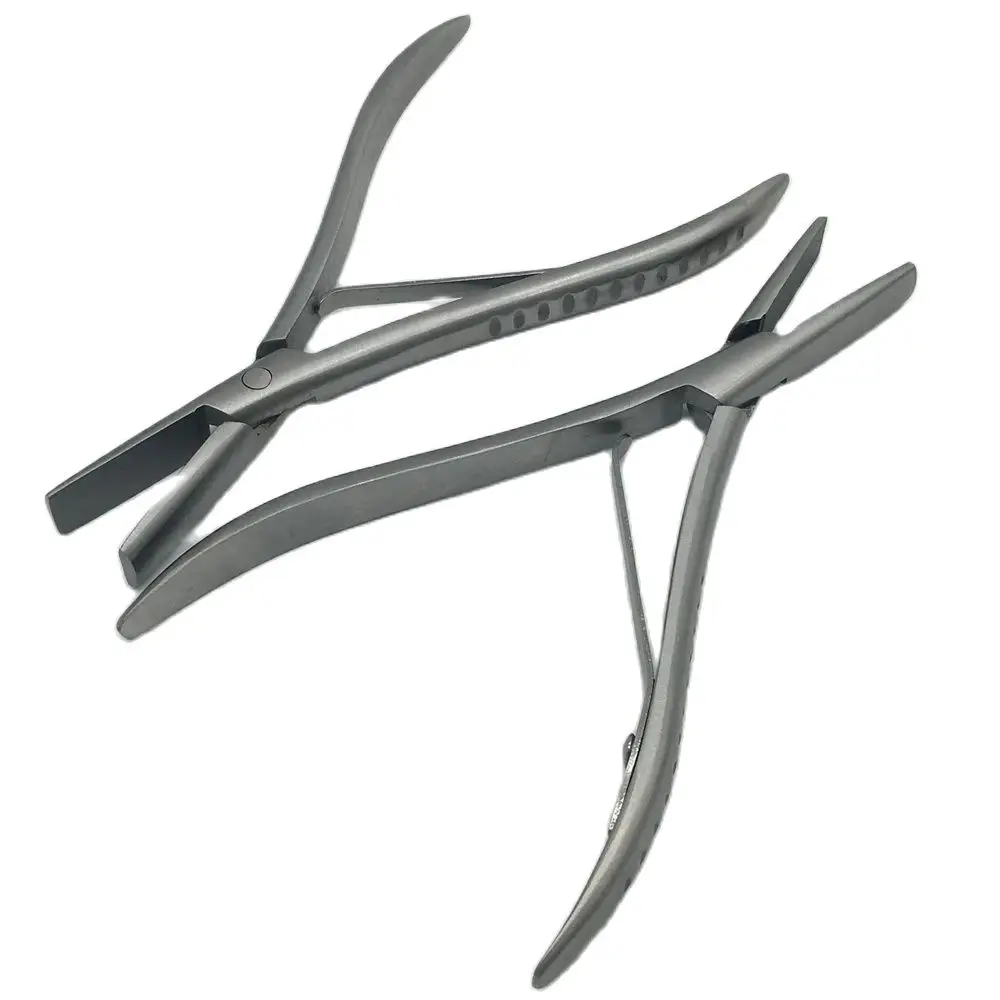 

Hair Extension Clamp with smooth groove 7 inch Flat teeth Silver Stainless Steel Pliers Pre-bonded Hair Extension Tools