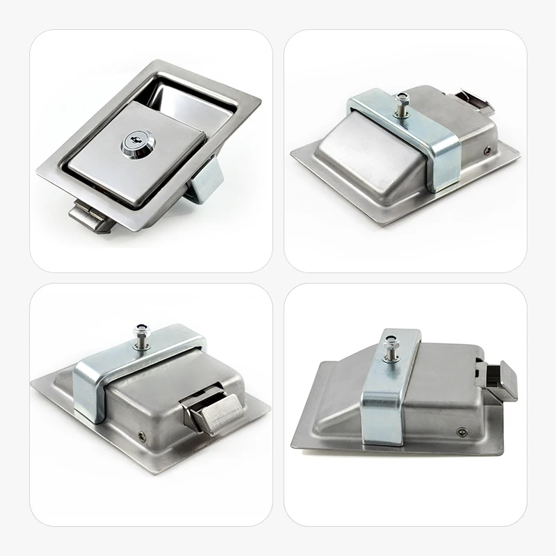 Heavy Duty Flush Mount Carbon Steel Single Point Paddle Stainless Steel Handle Door Latches For Storage Rooms RV