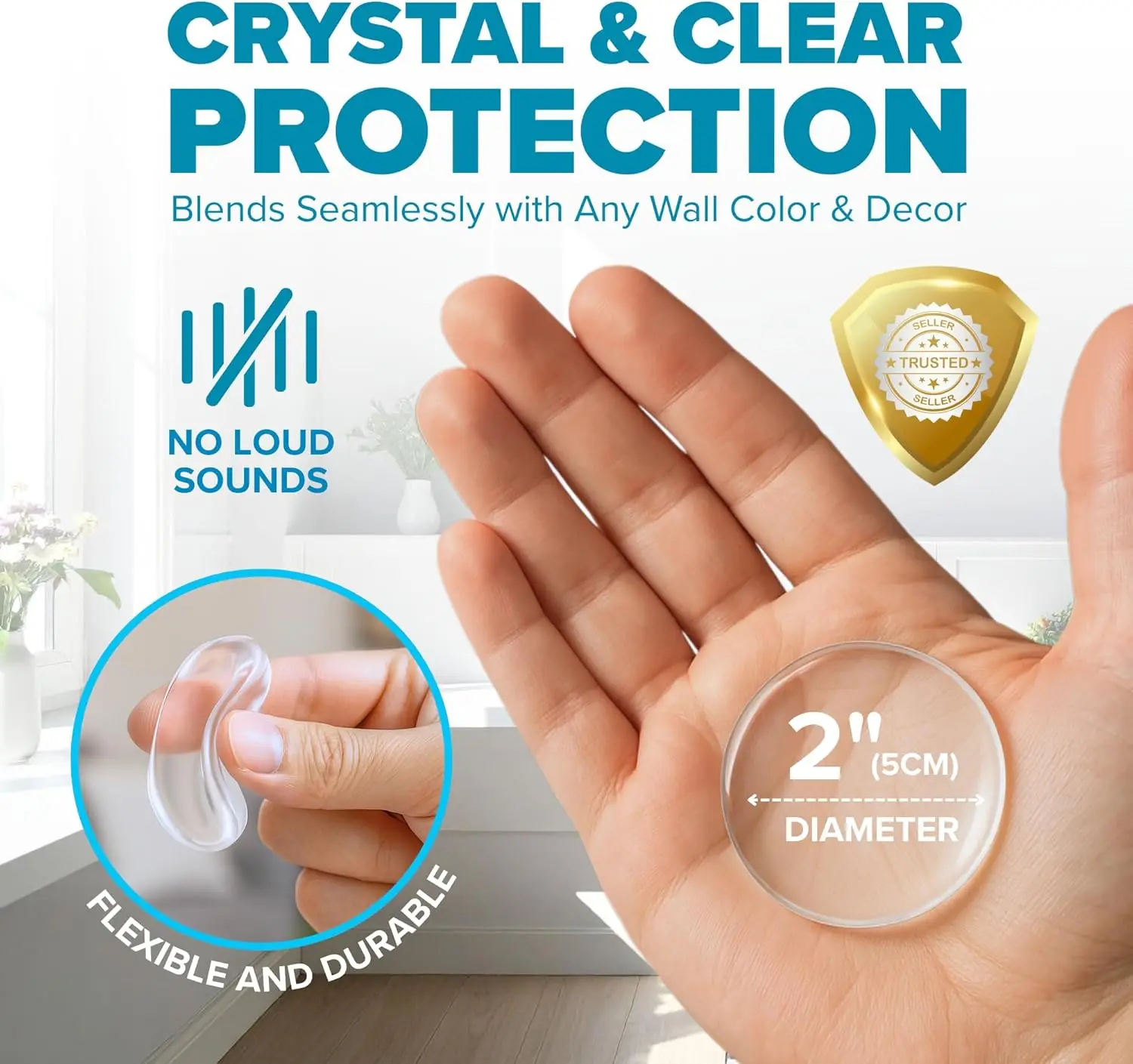 Transparent Soft Silicone Door Stopper Bumper Self-adhesive Stickers Wall Protector Muffler Furniture No Trace Anti-crash Pad
