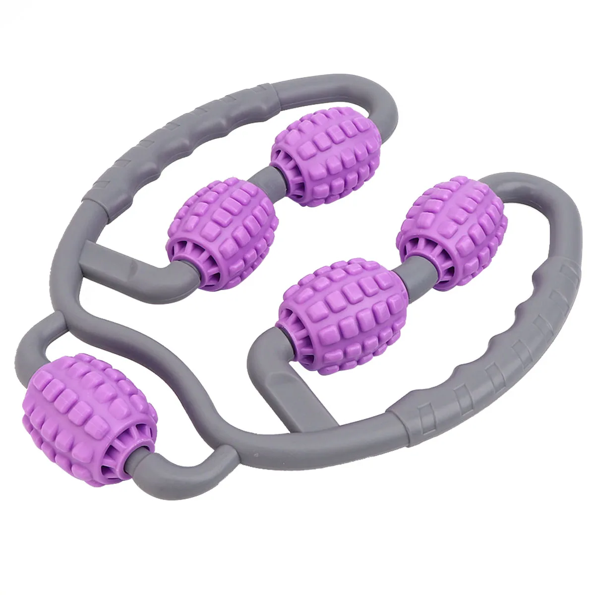 

Purple Leg Massager Stick 360° Rolling Slimming Roller Ergonomic Muscle Relaxer Non-Slip Handle Fitness Massage Tool Body Roller