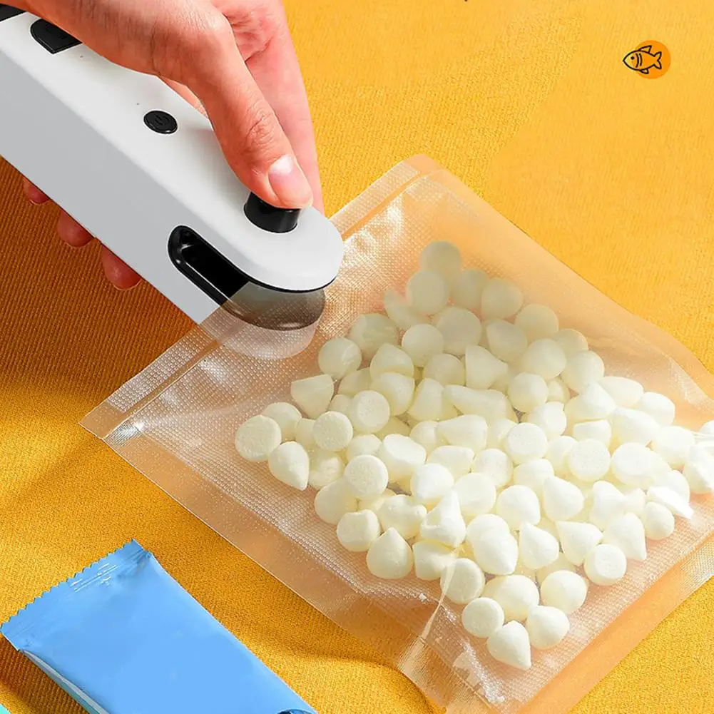 

Handheld Bag Sealer Rechargeable Mini Bag Sealer with Flashlight Bottle Opener 4-in-1 Wireless Food Bag Heat Seal for Freshness