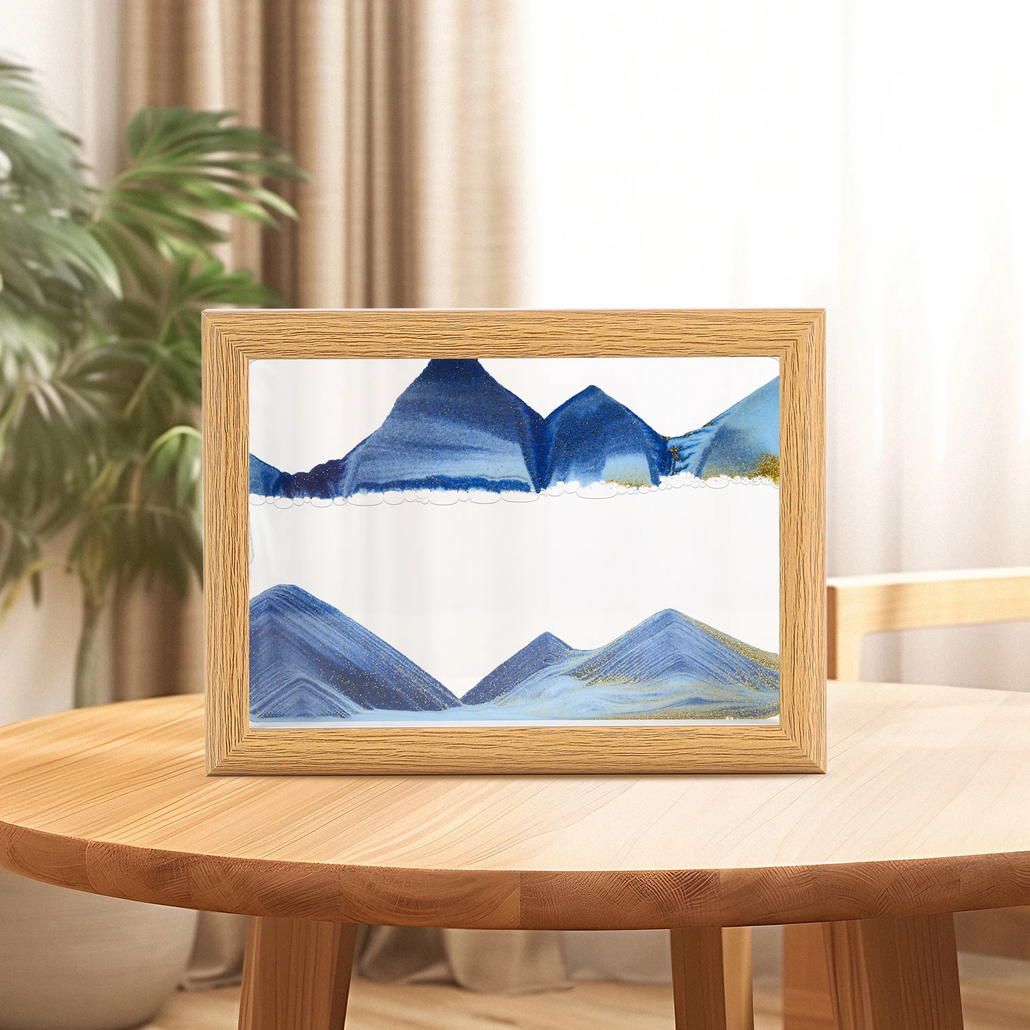 

3D Sandscape Moving Sand Art Picture Quicksand Hourglass Square Wooden Frame Flowing Sand Painting Office Home Decor Gifts