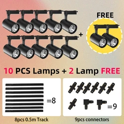 Ensemble d'éclairage sur rail à LED, spot de plafond pour cuisine, salon, maison, 12W, 20W, 30W, 40W, R64.lamp