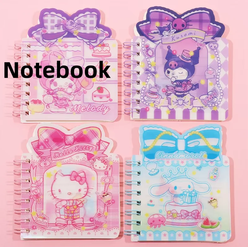 12 pcs/lot Sanrio Kuromi Melody Cinnamoroll Coil Notebook Cute Portable Note Book Diary Planner Stationery Gift School Supplies