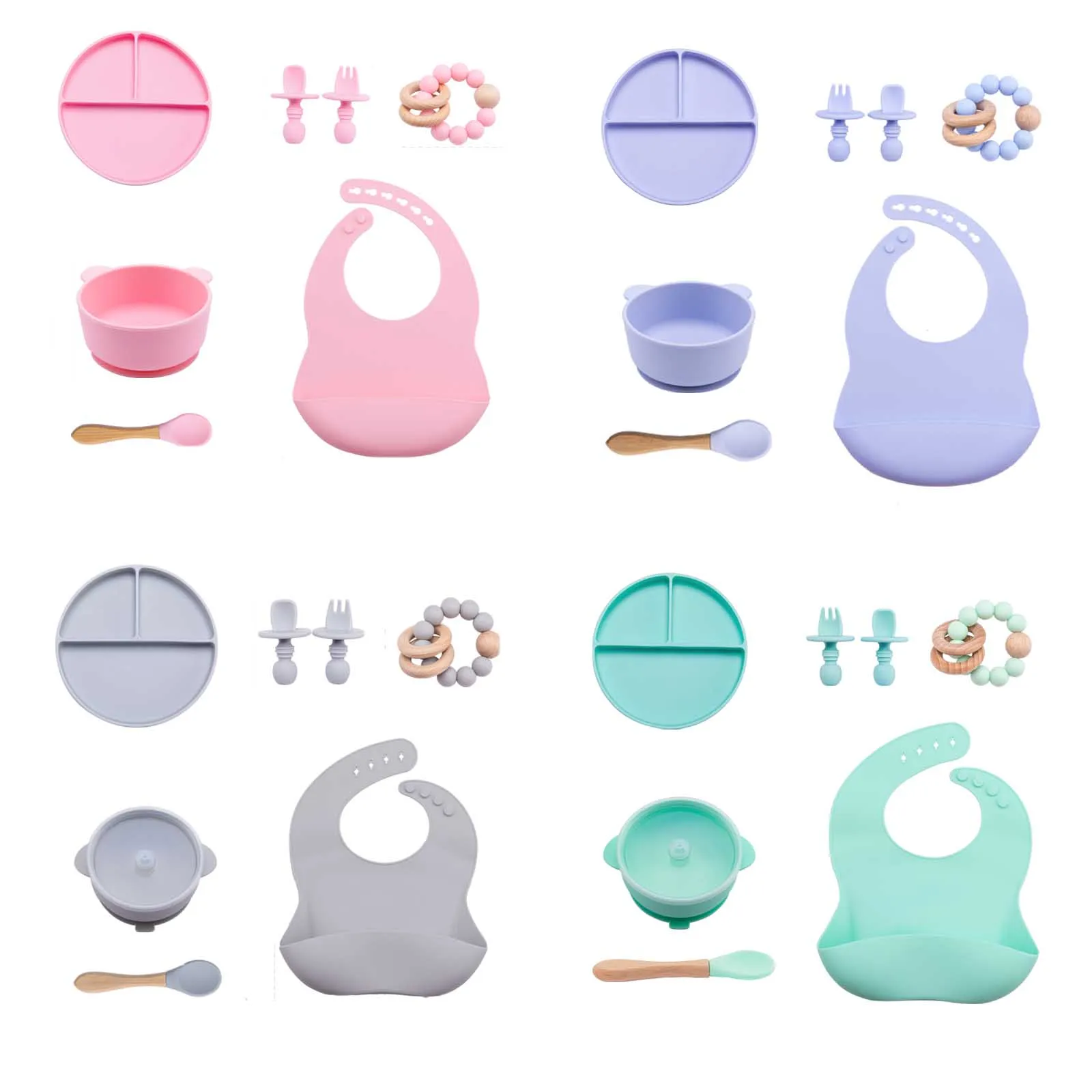 

6 PCS Baby Feeding Bowl Set Food Grade Silicone Plate Suction Bowl Baby Feeding BPA Free Infant Waterproof Tableware