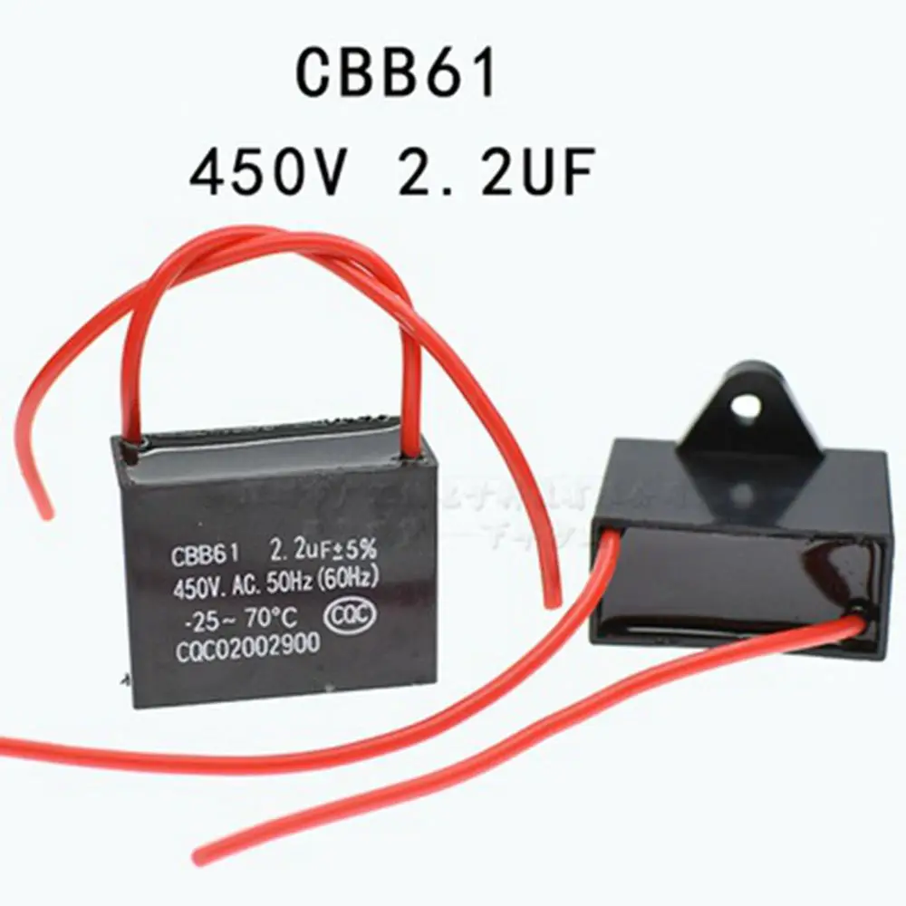 1pcs 450v 2.2uf 2.2mf Cbb61 Motor Start Run Fan Capacitor