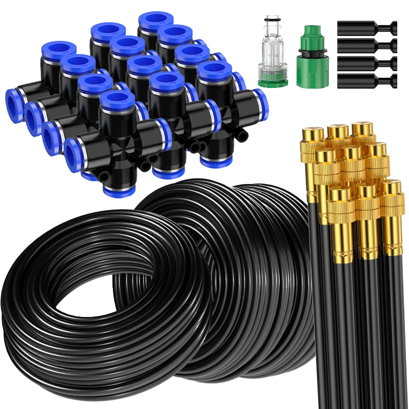 

Универсальный комплект распылителей со свободной гибкой, 5–30 м, 8 мм, шланг, система охлаждения запотевания патио для садовых растений, запотевания, полива, орошения