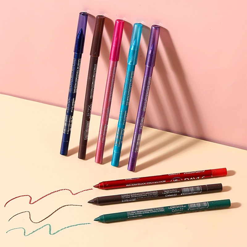 Waterproof Non-Smudge Eyeliner Pencil Black Brown Red Pearlescent Matte Smooth Easy Wear Eyeshadow Eyeliner Pen Lasting Makeup_voghion.com