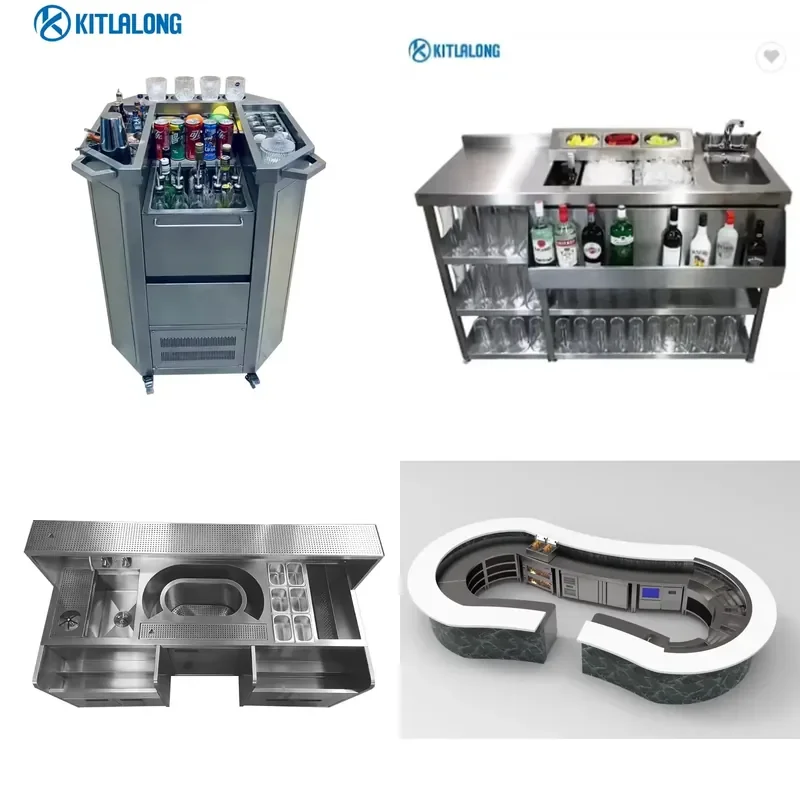 for Kittralon Stainless Steel Cocktail Bar Station Custom British Style High Quality Bartender Tool Set Home Bar Accessories