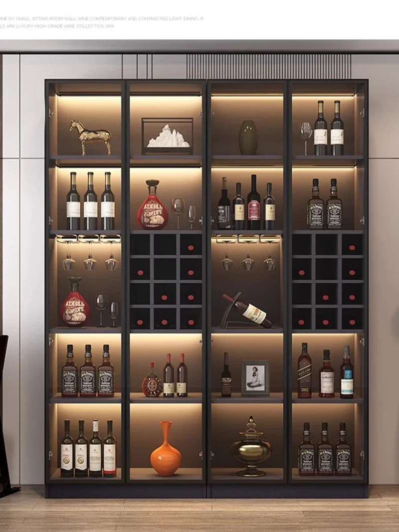 

Modern Simple Wine Cabinet Wooden Living Room Exhibition Storage Wine Cabinet Gabinete Gamer Bookcase Vitrina Bar Furniture LVWC