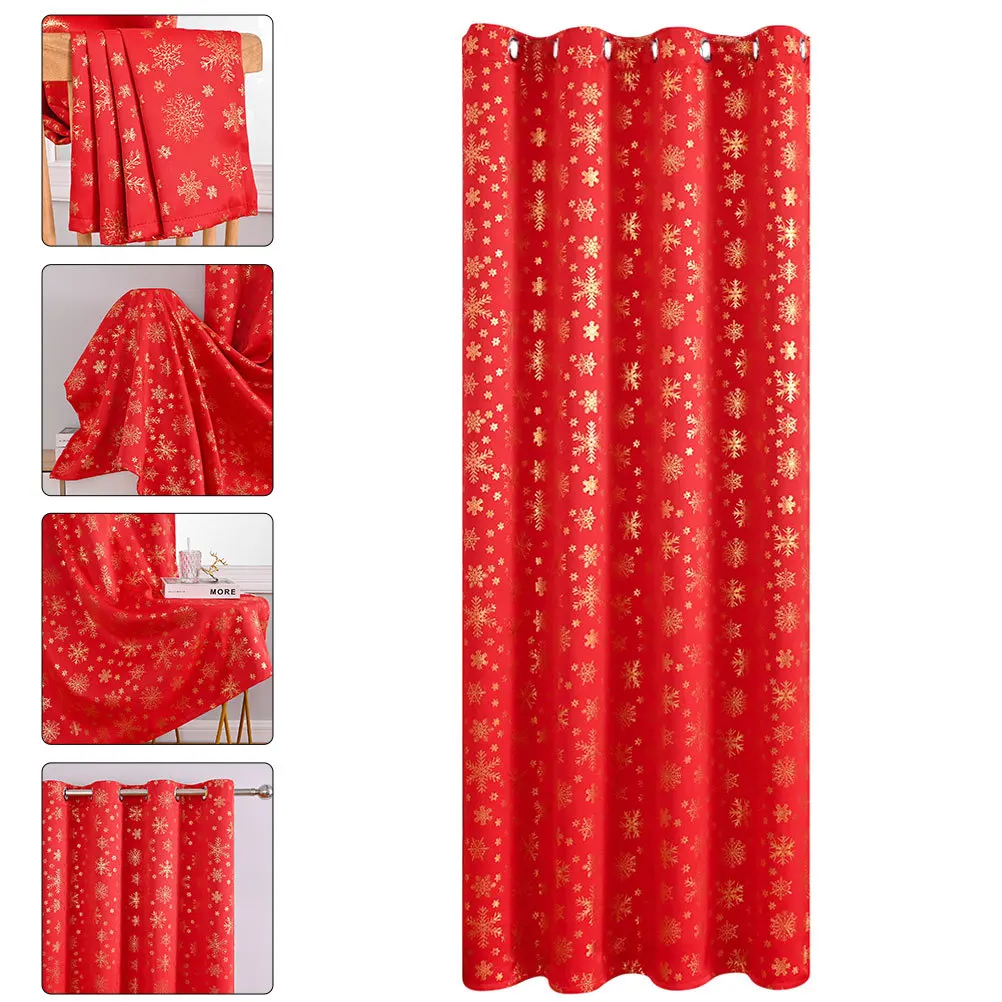 

Snowflake Curtains Christmas Xmas Blackout Decor For Living Room Bedroom Window Drape Washable Long Lasting Privacy