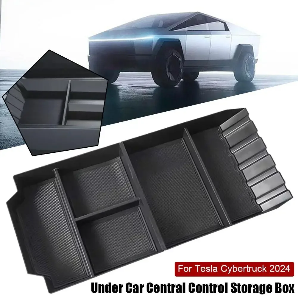 

ABS Center Console Lower Storage Box Tray For Tesla Cybertruck 2024 Handrail Box Automotive Interior Accessories Easy Clean R2N5