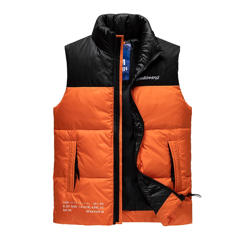 스티칭 웜 다운 조끼, 따뜻한 방풍 패션 트렌드, 심플한 디자인, 루즈한 버전, 편안한 피부 친화적 다운 조끼, 원단