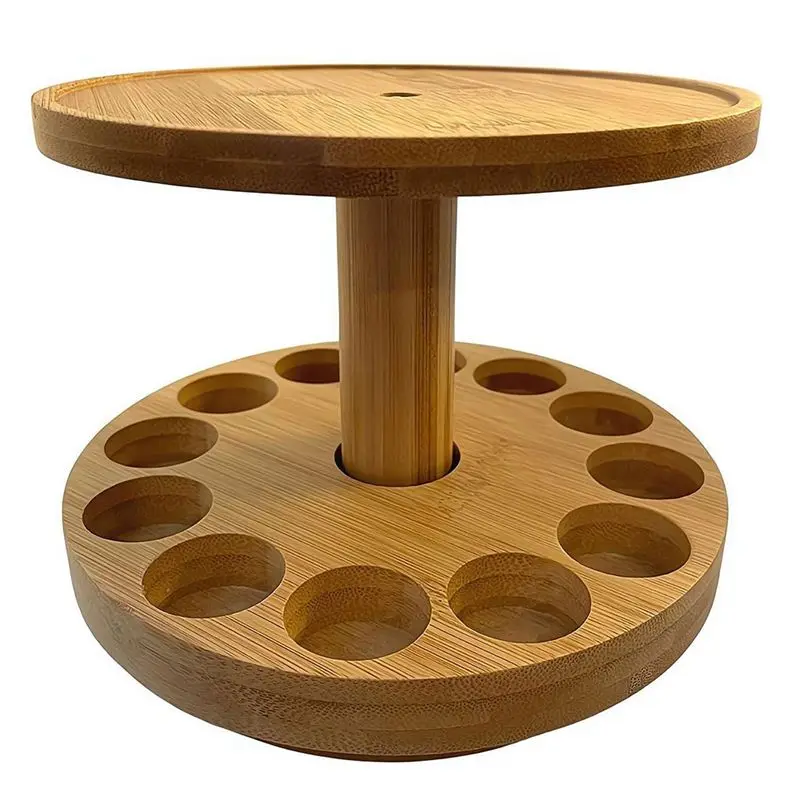 Soporte para Difusor de Aceites Esenciales BOFO, Bandeja Redonda de Doble Capa, Soporte de Exhibición para Aceites Esenciales, Estante de Almacenamiento para Aceites Esenciales