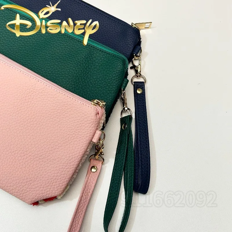 Disney Mickey and Minnie Mouse New Plush Wallet Cartoon Embroidered Plush Shoulder Bag Fashion Plush Women's Crossbody Bag