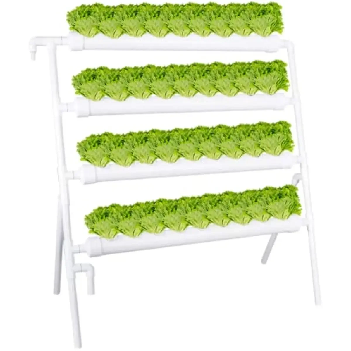 Hydroponic Grow System with 36 Stations | Food-Safe PVC-U Channels | Automated DC Pump & Timer | Space-Efficient Indoor Outdoor