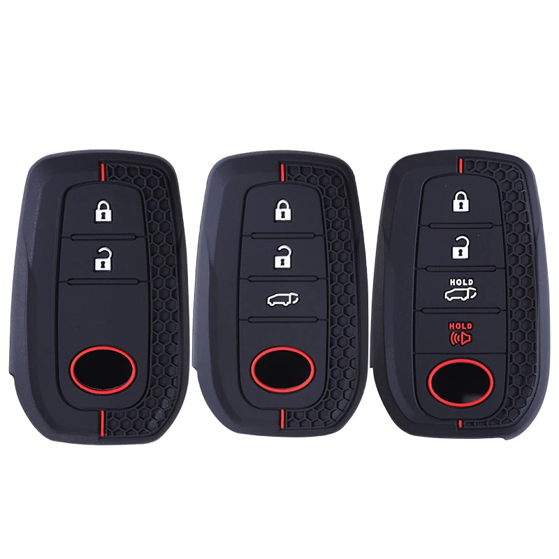 Silicone Rubber Key Cover Case Fob For Toyota Hilux Land Cruiser Fortuner Camry Riez Rav4 Prado Innova 86 Car Remote Skin