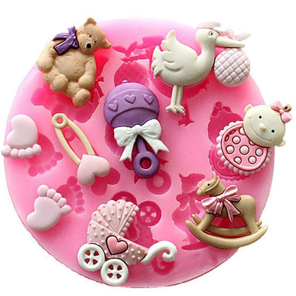 Baby Shower Silicone Fondant Cake Mould Mold Chocolate Baking Sugarcraft Decor