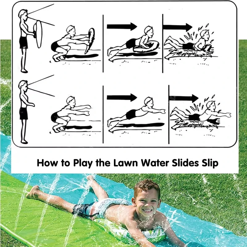 نفخ الحديقة رذاذ الماء الشريحة الصيف حمام سباحة التزلج على الماء سبلاش اللعب زلة في الهواء الطلق الفناء الخلفي ألعاب مياه الاطفال الصيف اللعب #4