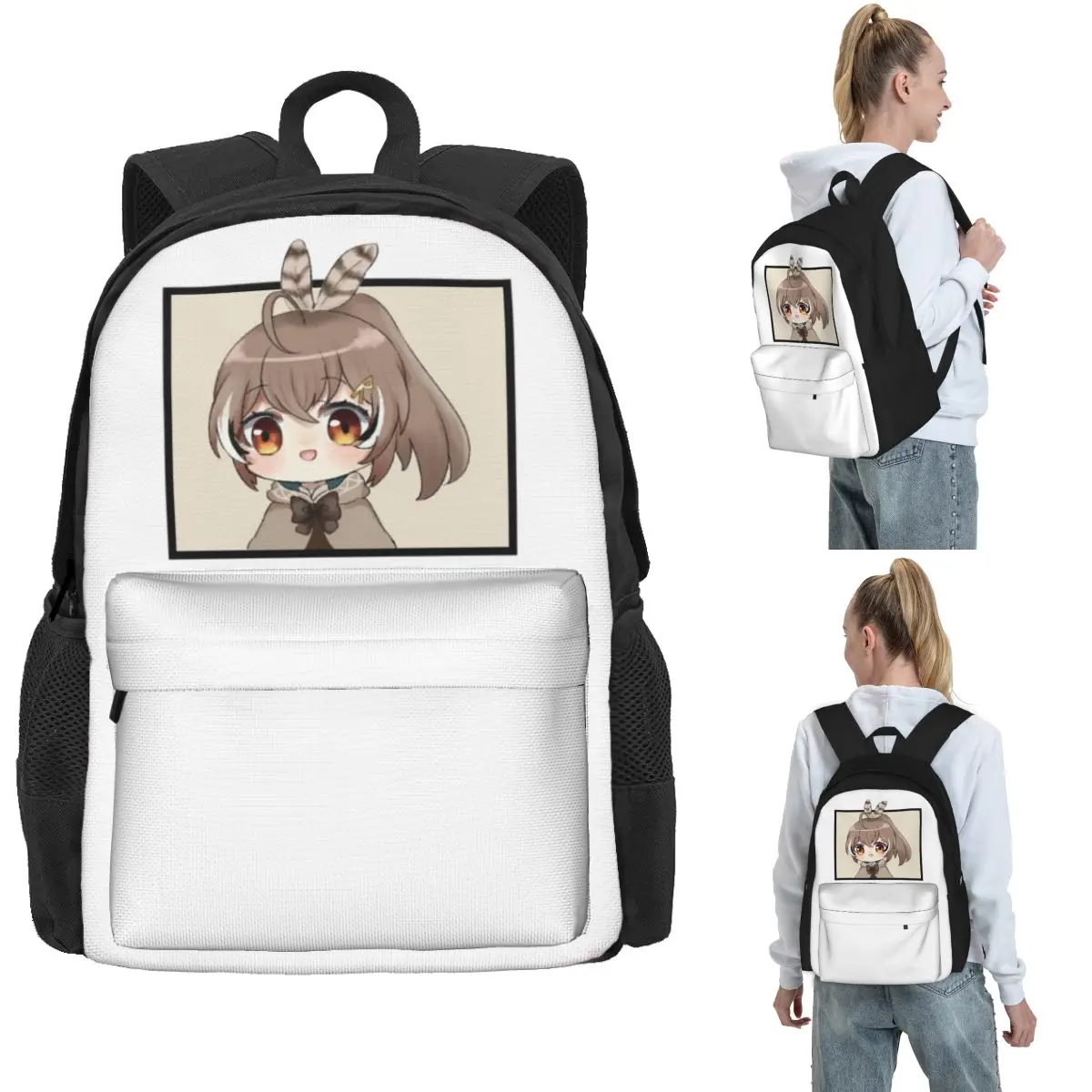 

Cute Girl Nanashi Mumei Backpack Hot Sale Daypack Large Capacity Children BookBag School Bag Shoulder Bags for Men Women