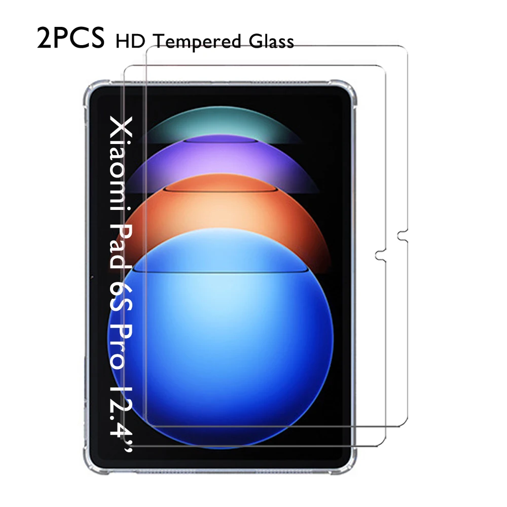 

2PCS For Xiaomi Pad 6S Pro 12.4'' Tablet 9H Tempered Glass Screen Protector Film