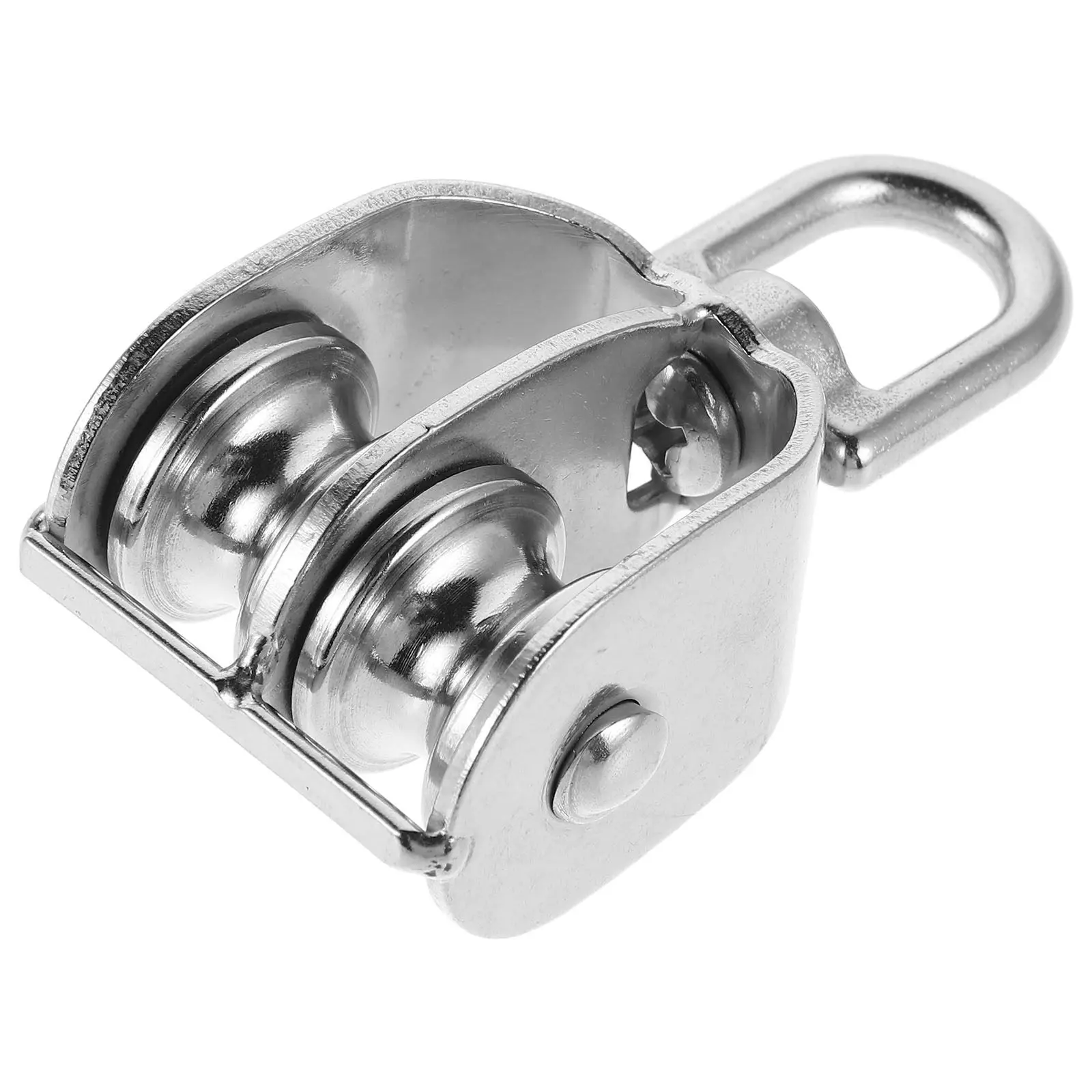 Rotating Pulley Stainless Steel Dual Pulley Block Gym Fitness Equipment Marine Lifting Cable Systems Rotating Pulley,