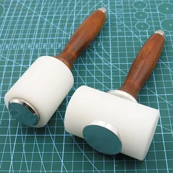 Professional Leather Carve Hammer Nylon Hammers Mallet Wood Handle for Leathercraft Punch Printing Percussion DIY Tool