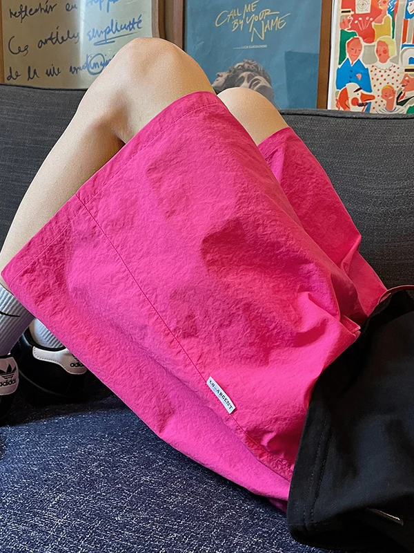 

Спортивные брюки Dopne Rose Red для женщин, летние, новые, больших размеров, быстросохнущие, свободные, повседневные, укороченные, уличный стиль, полиэстер