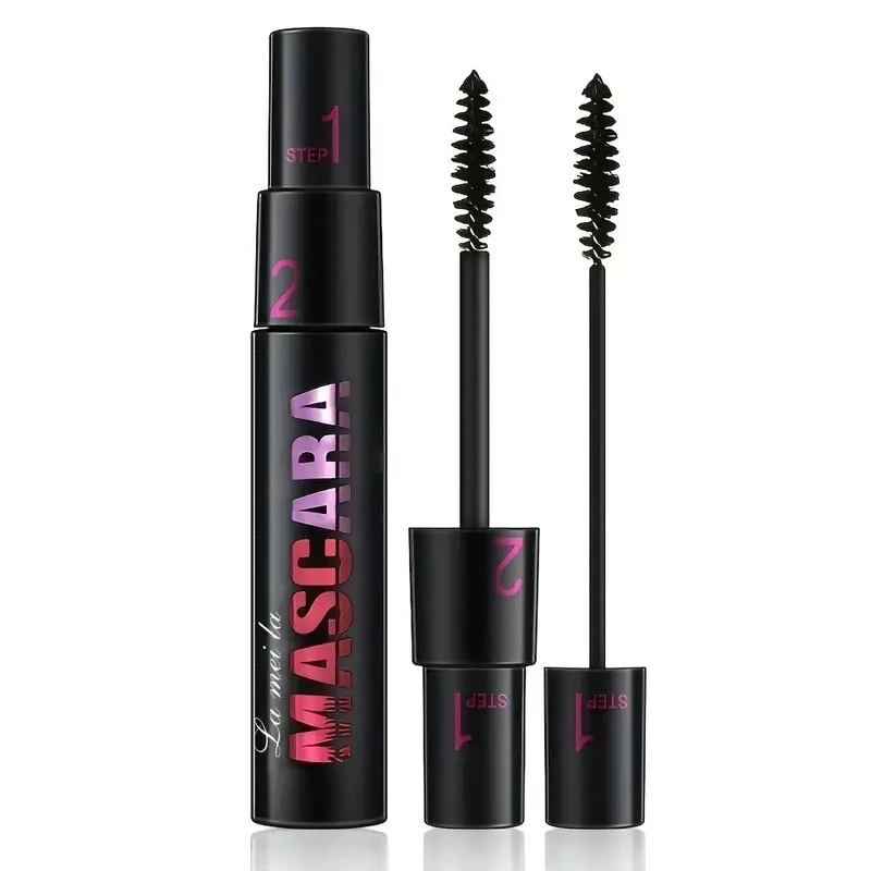 2 in 1 Double Adjustable Quantity Makeup Mascara Long Thick  Curling Mascara Eye Cosmetics Long Lasting Not Blooming Black Makeu