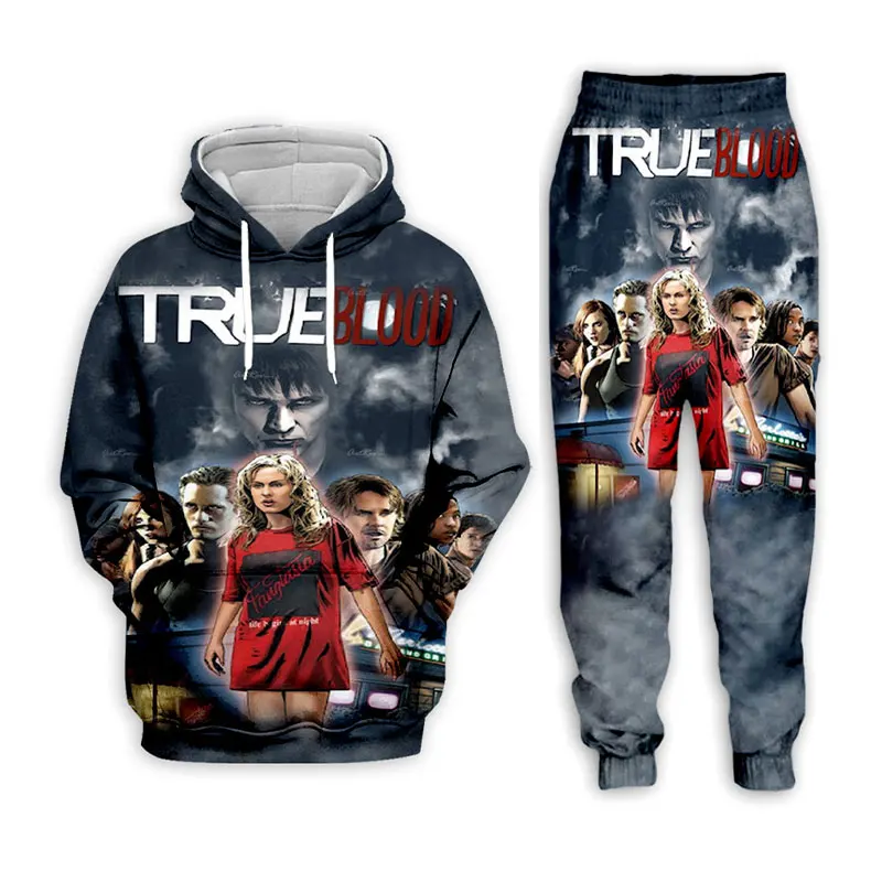 

TV True Blood 3D Printed Casual Hoodies Hooded Sweatshirt Pants Jogging Pants Trousers Suit Clothes Women/ Men Sets H02