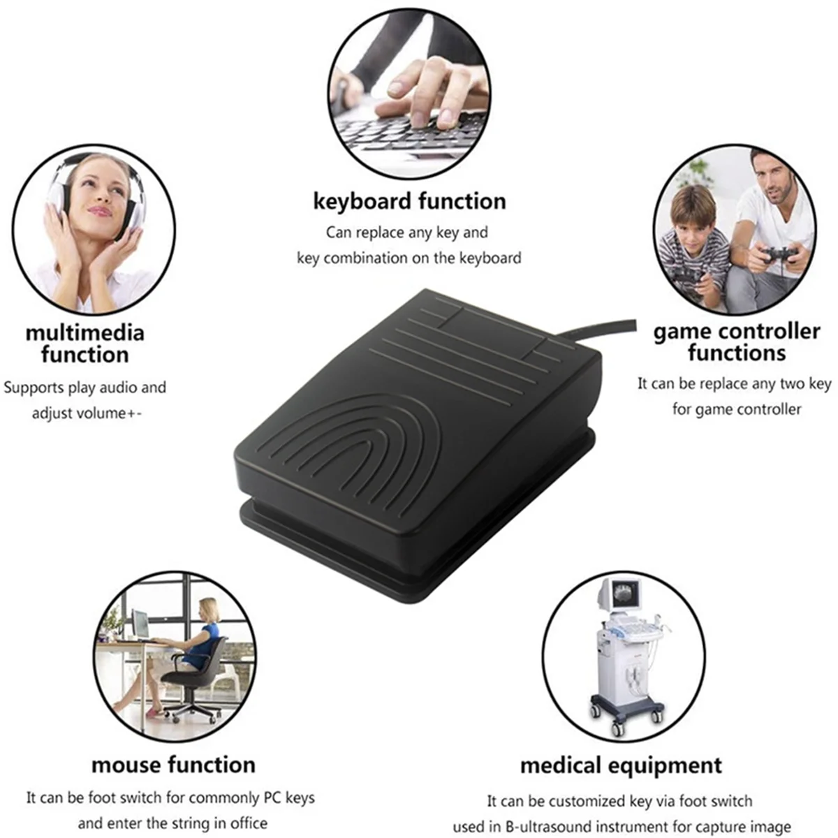 

A72P USB-переключатель управления педалью для ПК, игровой коврик, USB-программа, клавиатура, мышь, адаптер для компьютерной струны, ультразвуковое изображение