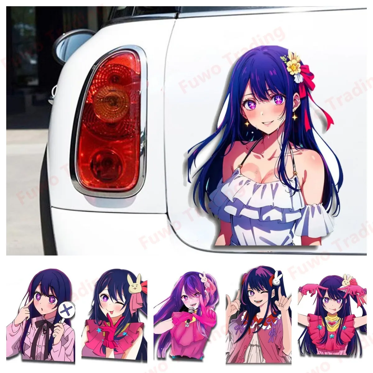 

Hot selling Anime Cute Vinyl Car Wrap Stickers Graffiti Sunscreen Decal Vinyl Cartoon Creative Surfboard Decals