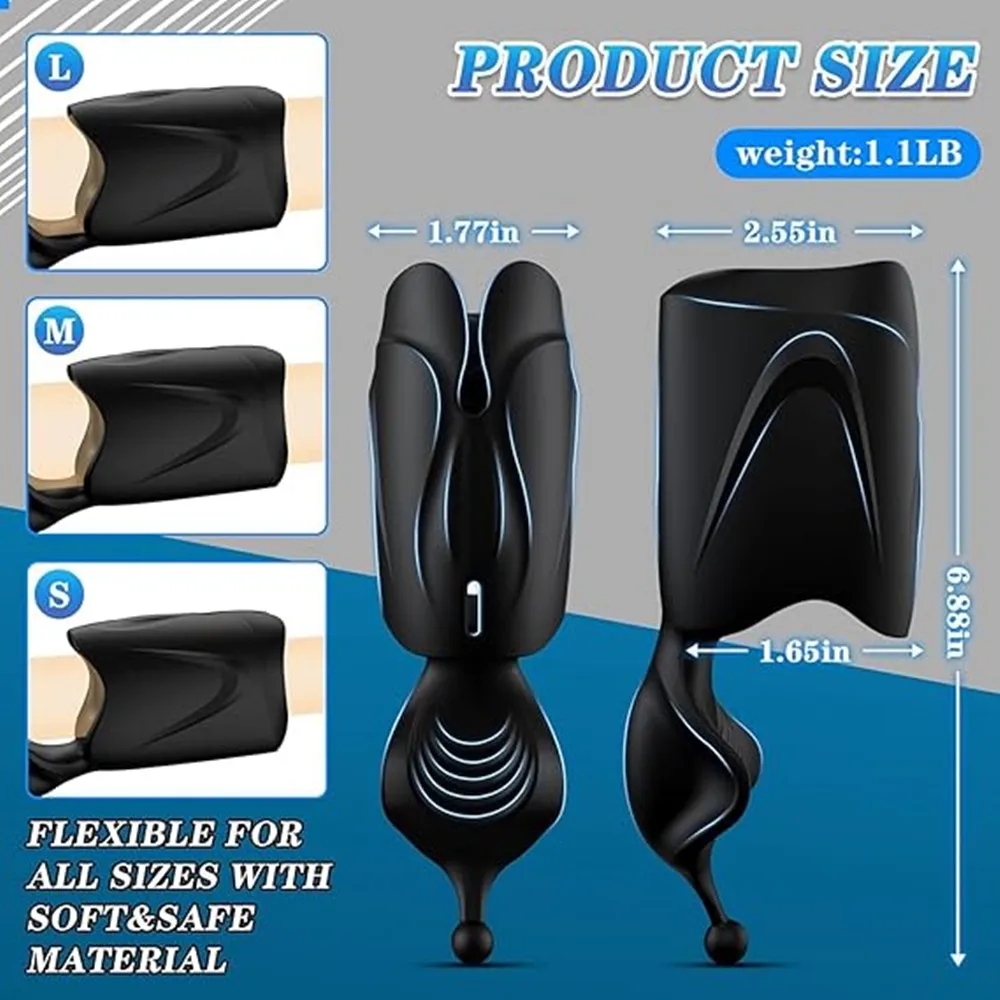 Automatic Male Masturbators Double Action Penis Training Vibrator Vibrating Strokers Glans Penis Trainer Stimulator Sex Machine