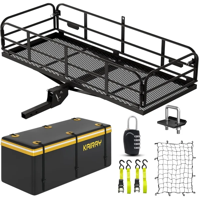 500 lb heavy-duty hitch-mounted cargo carrier 60